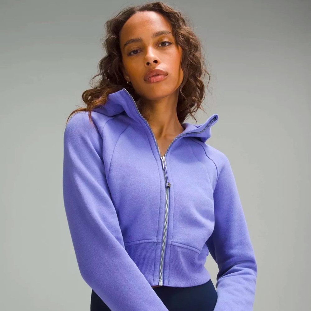 NWT Lululemon Scuba Full-Zip Cropped Hoodie Dark Lavender Purple Size 12